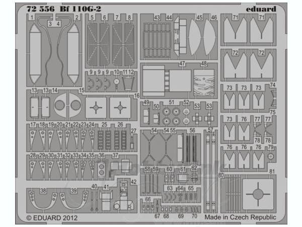 1/72 メッサーシュミットBf 110G-2パーツセット (エデュアルド用)