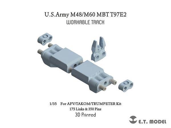 1/35 現用 アメリカ M48/M60パットン主力戦車用 T97E2型可動履帯 (AFVクラブ/タコム/トランペッター用)