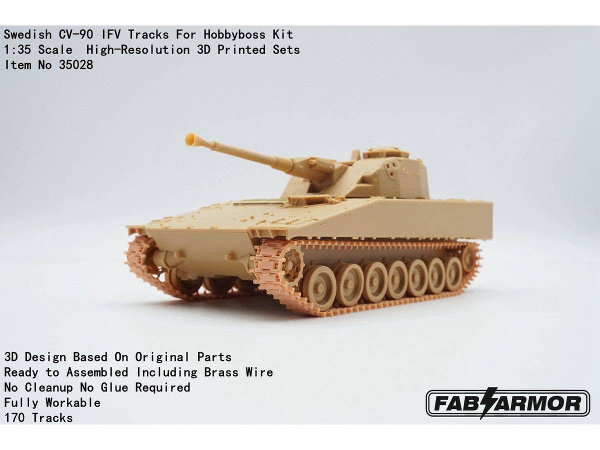 1/35 スウェーデン CV-90 歩兵戦闘車用可動式履帯セット (ホビーボス用)