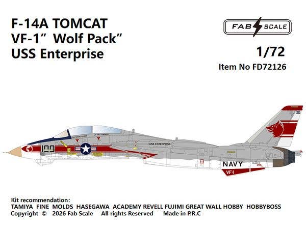 1/72 F-14A トムキャット VF-1 ウルフパック USS エンタープライズ