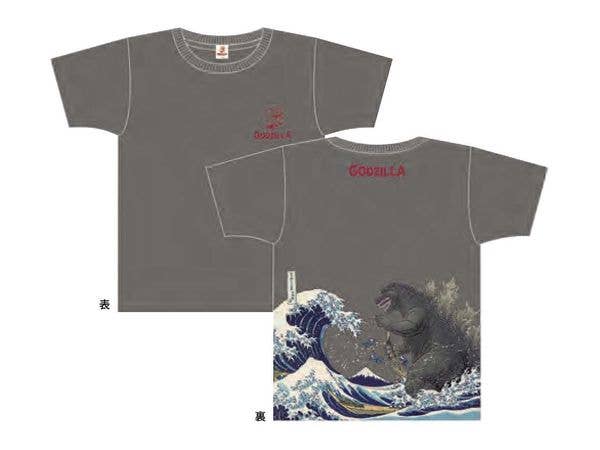ゴジラ: 抜染Tシャツ 富嶽三十六景大怪獣ノ図 GY M