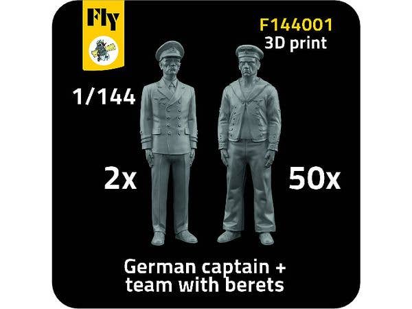 1/144 WW.II ドイツ海軍フィギュア: 将校 x 2、水兵w/水兵帽 x 50
