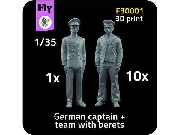 1/35 WW.II ドイツ海軍フィギュア: 将校 x 1、水兵w/水兵帽 x 10