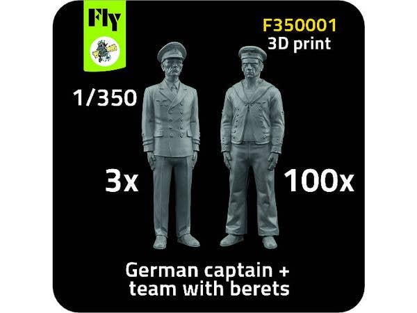 1/350 WW.II ドイツ海軍フィギュア: 将校 x 3、水兵w/水兵帽 x 100