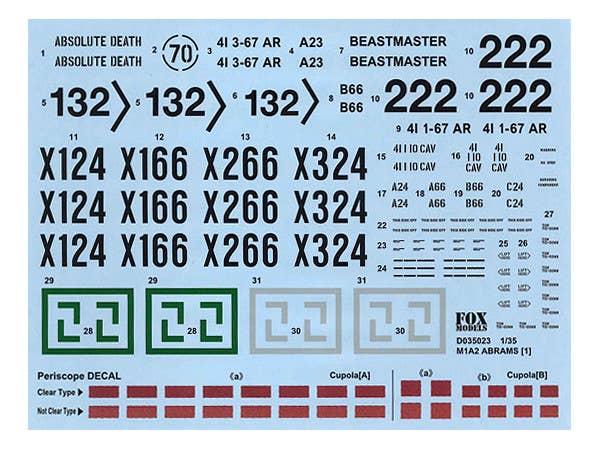 1/35 アメリカ M1A2 戦車 エイブラムス DECAL SET [1] (タミヤ用)