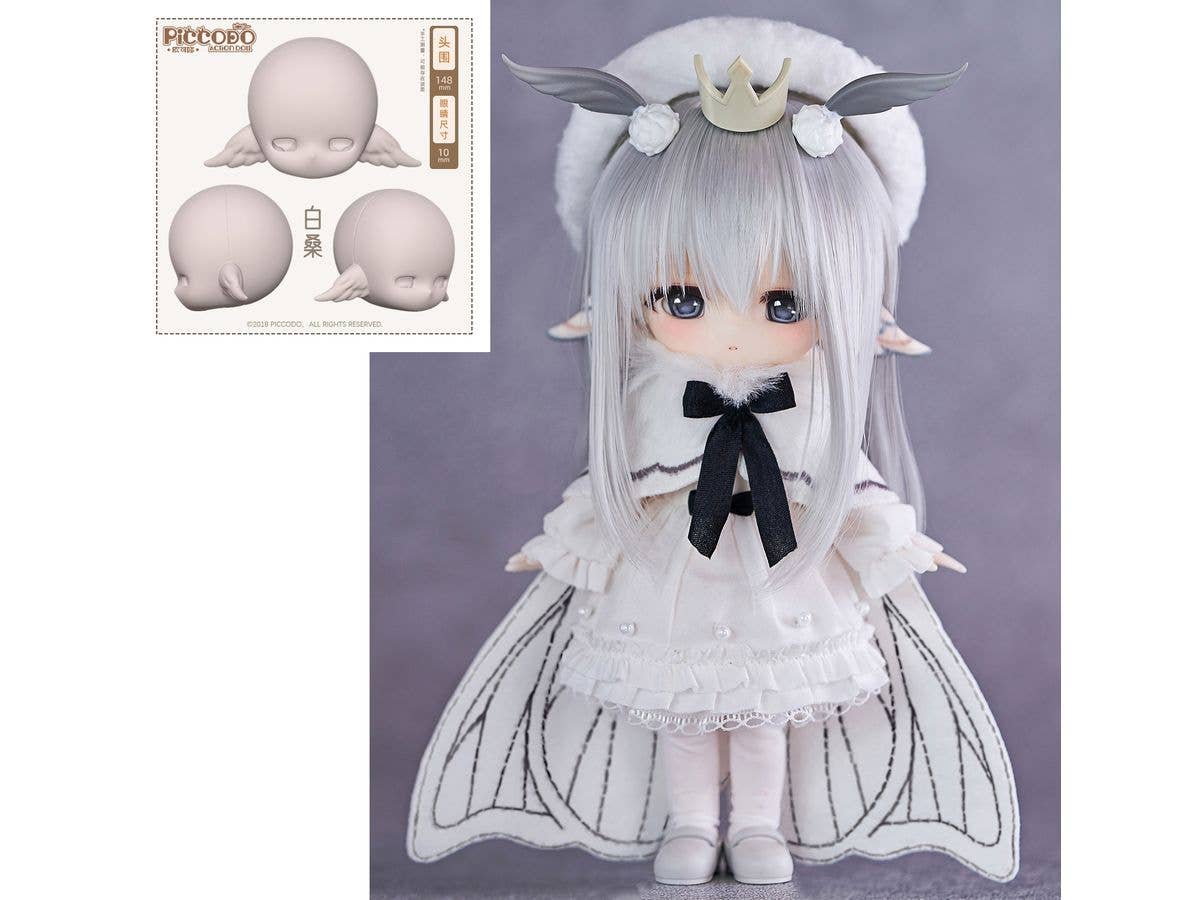 PICCODO ACTION DOLL X 白匣アリス デフォルメドール+HANEKOノーメイクドールヘッドセット 白桑