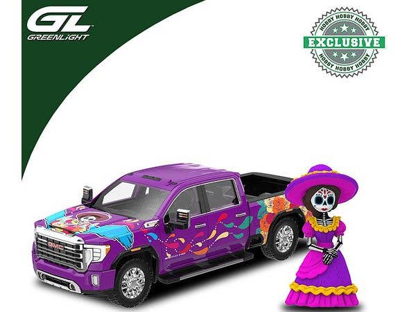 1/64 2023 GMC Sierra 3500 HD - Dia de los Muertos with La Catrina Figurine