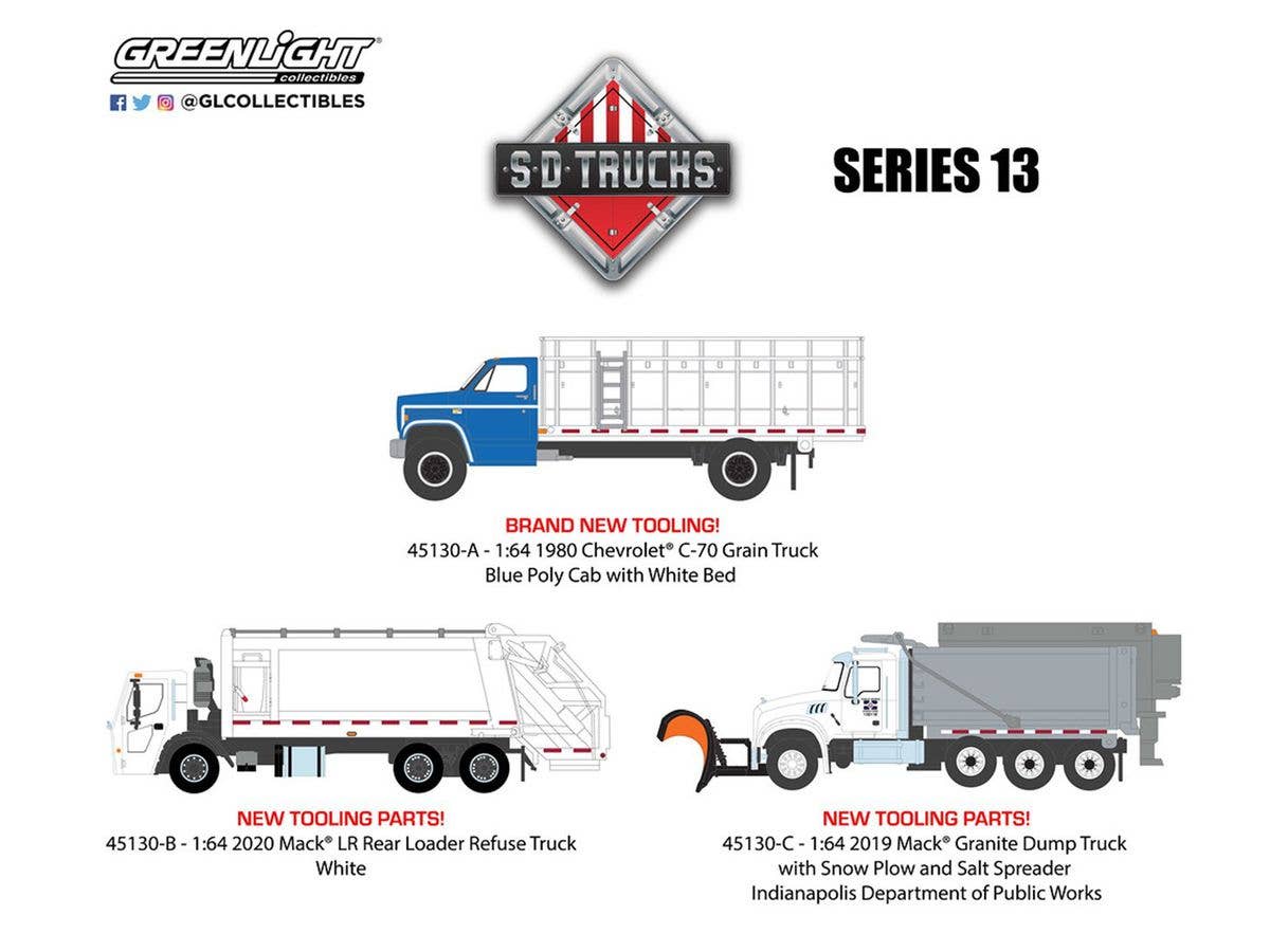 1/64 GreenLight S.D. Trucks Series 13 1Box 3pcs
