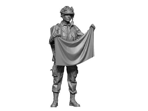 1/16 WWII アメリカ ノルマンディーの空挺部隊員 #8 国旗鹵獲