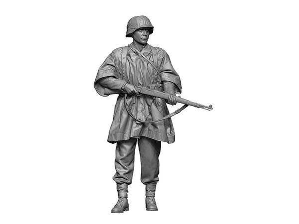 1/48 WWII ドイツ 迷彩ポンチョを着た武装親衛隊兵士 #2