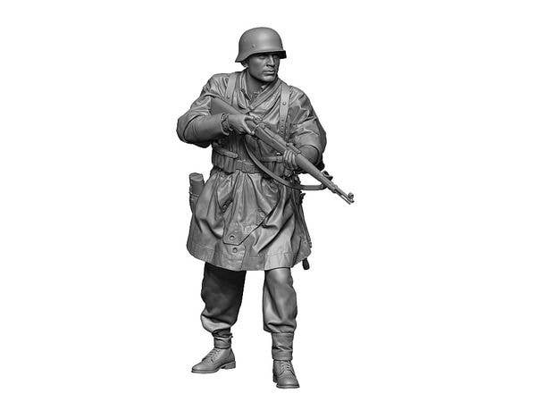 1/48 WWII ドイツ 迷彩ポンチョを着た武装親衛隊兵士 #3