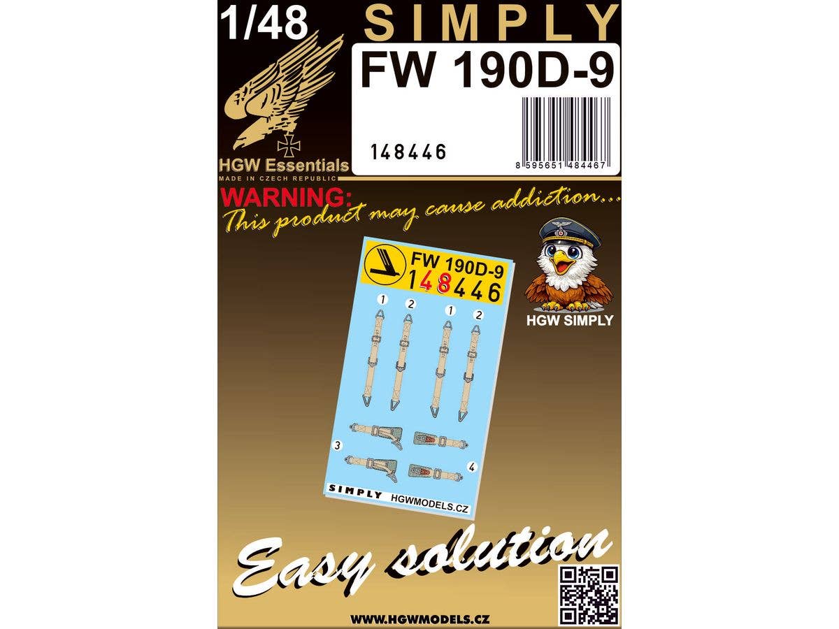 1/48 Fw190D-9 シートベルト3Dデカール (2機分入)