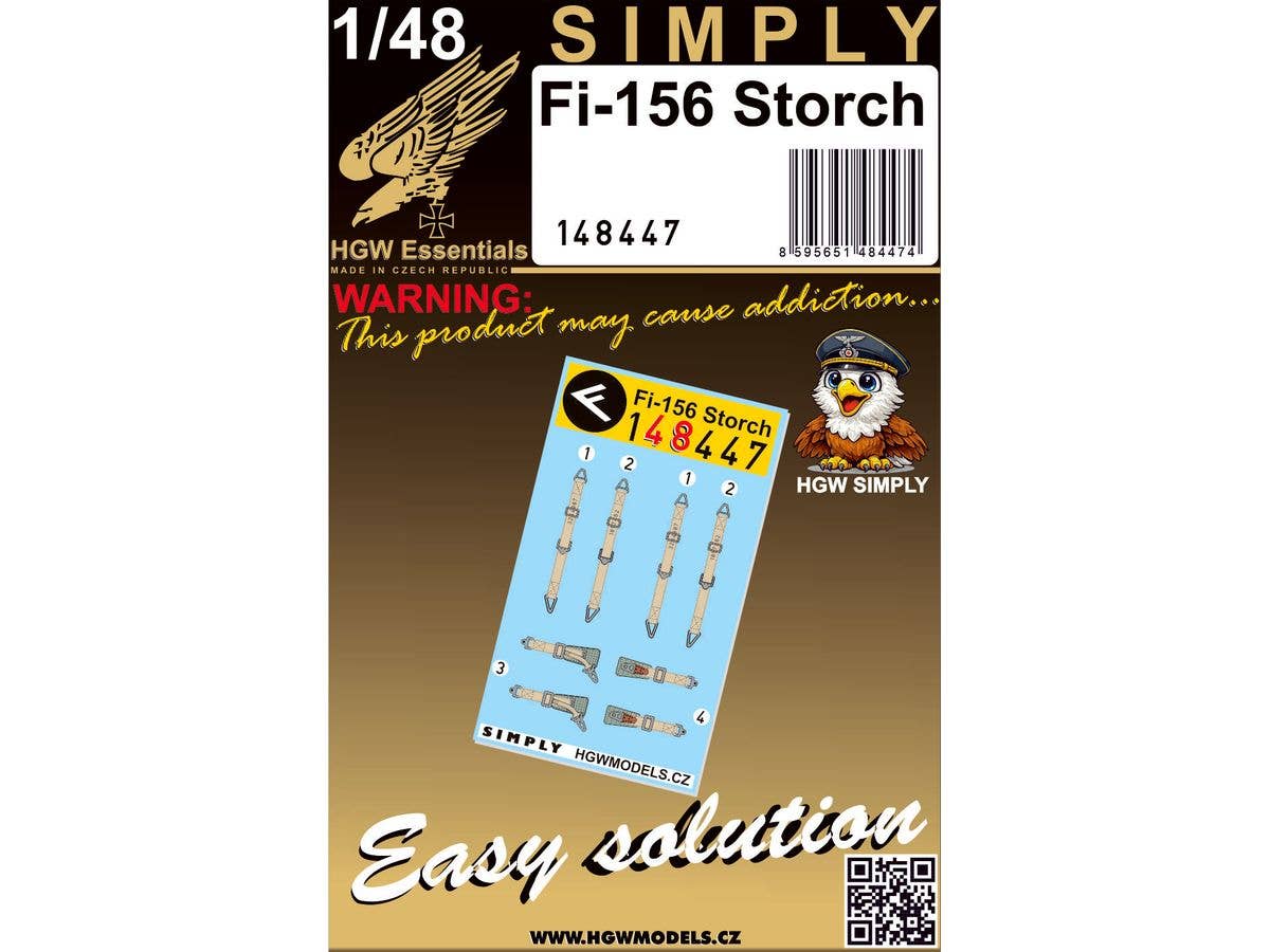 1/48 Fi156 シュトルヒ シートベルト3Dデカール(1機分入)