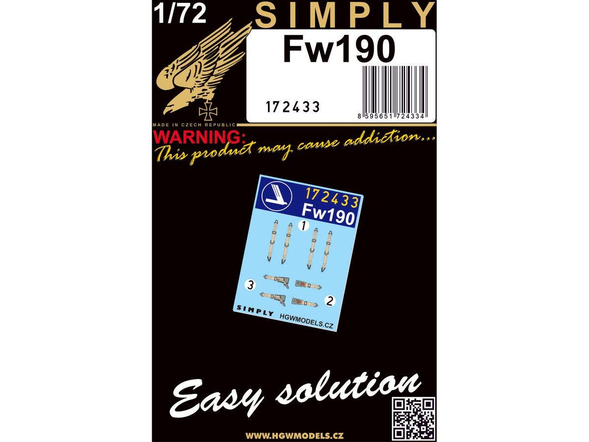 1/72 Fw190 シートベルト3Dデカール (2機分入)