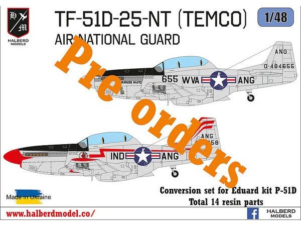 1/48 TF-51-25-NT 米空軍州兵 改造セット (エデュアルド用)