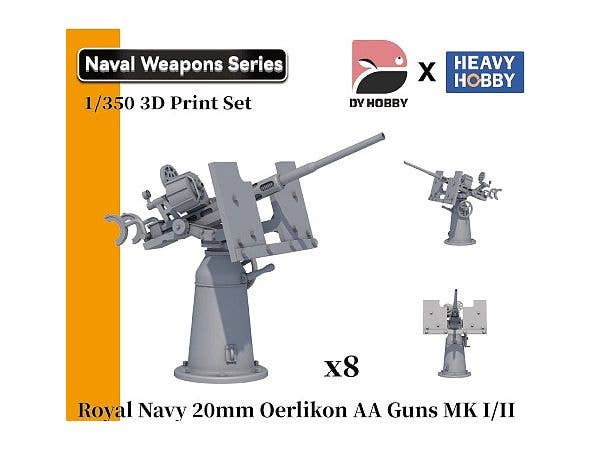 1/350 WWII イギリス海軍 エリコン 20mm 単装機関砲 (MK I/II)