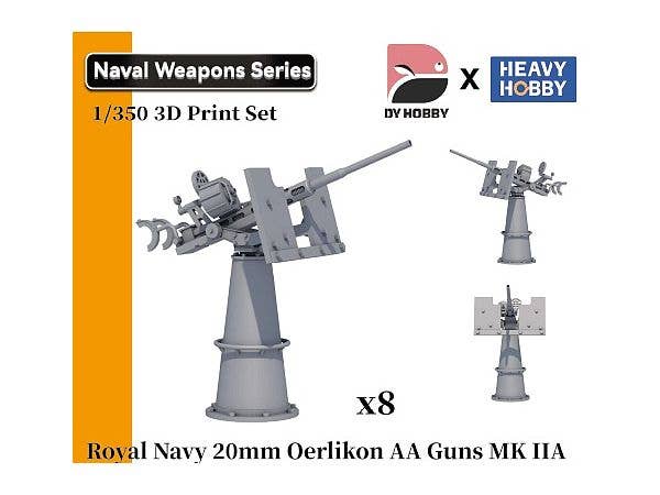 1/350 WWII イギリス海軍 エリコン 20mm 単装機関砲 (MK IIA)