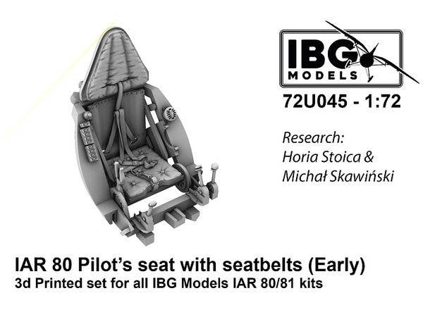 1/72 I.A.R. 80/81用シートベルト付き座席・1941年型・3DプリントIBG用(72U045)
