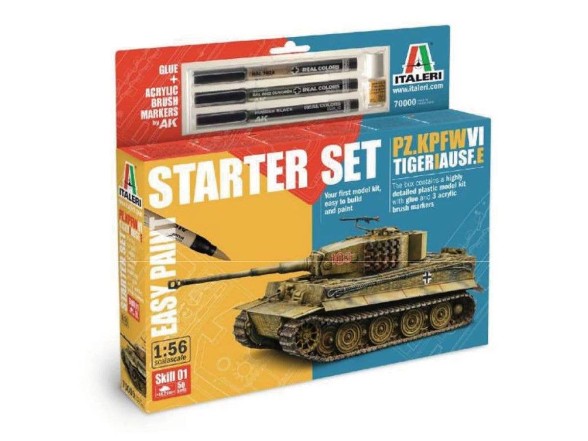 1/56 WW.II ドイツ軍 Pz.Kpfw.VI ティーガーI 戦車 E型 スターターセット マーカー付属