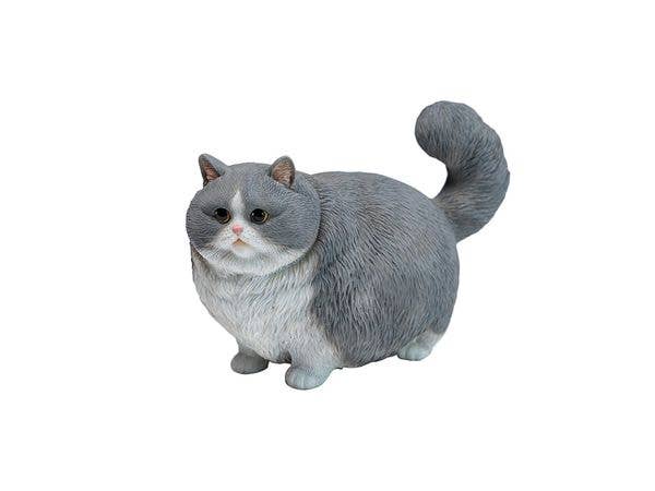 JXK ぽっちゃり猫 グレー & ホワイト