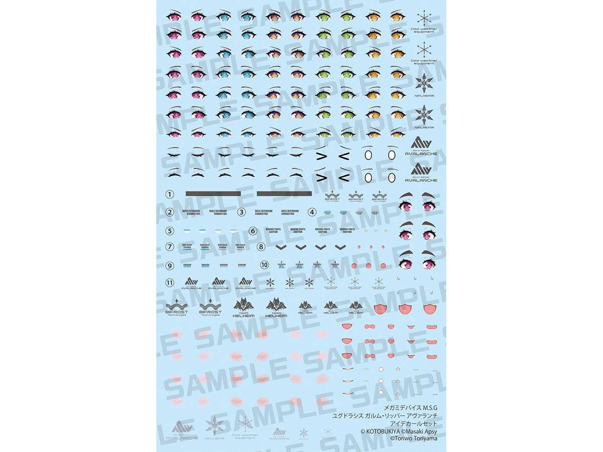 1/1 メガミデバイス M.S.G ユグドラシス ガルム・リッパー アヴァランチ アイデカールセット
