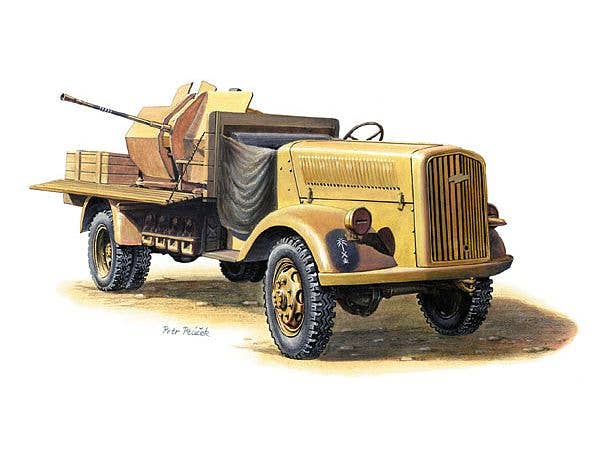 1/72 ドイツ 3トン 4×2 カーゴトラック w/Flak 38 アフリカ軍団