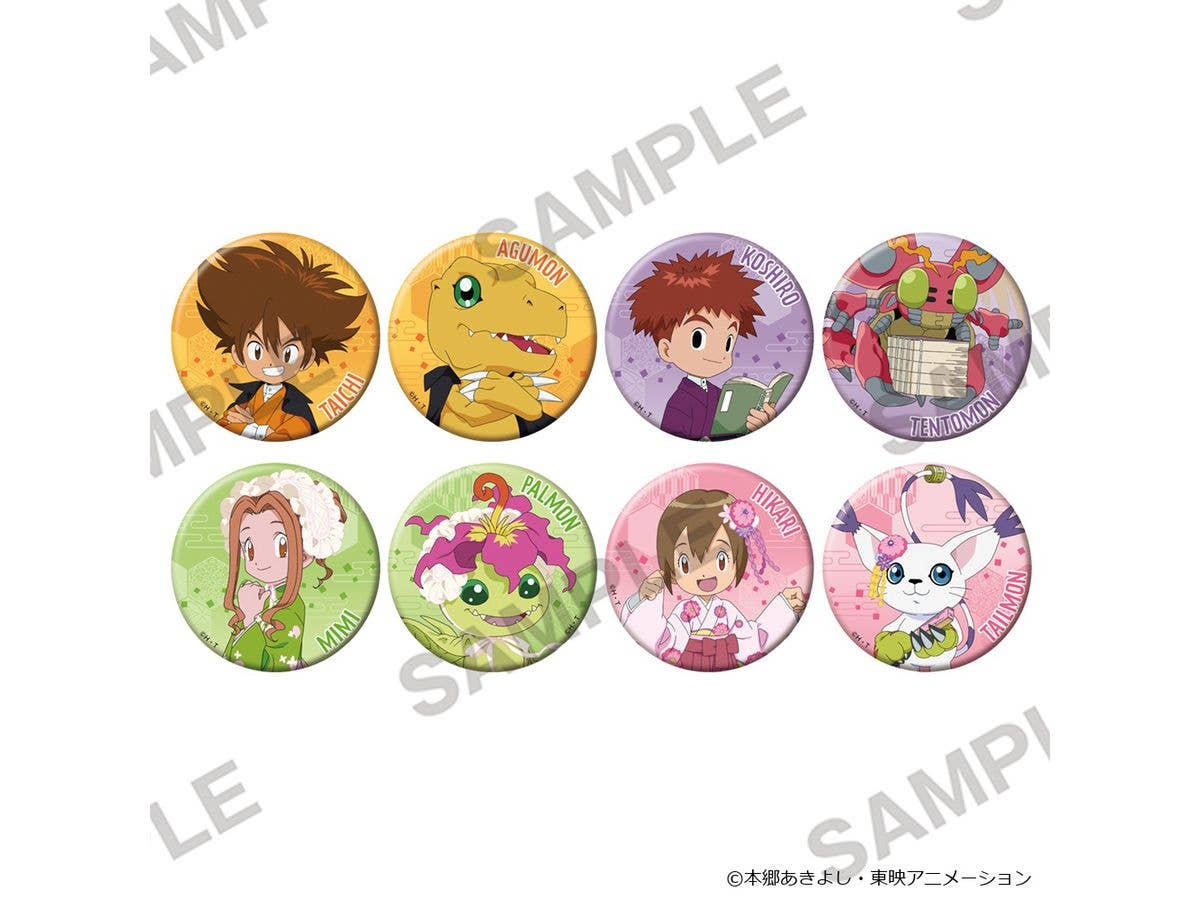 デジモンアドベンチャー: キラキラ缶バッジ 和モダンVer. A 1Box 8pcs