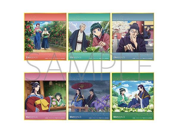 薬屋のひとりごと ミニ色紙コレクション / 椿、ふきのとう、ハクモクレン、牡丹、花菖蒲、シロツメクサ 1Box 6pcs