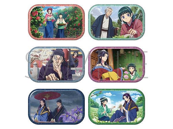 薬屋のひとりごと スクエア缶バッジコレクション / 椿、ふきのとう、ハクモクレン、牡丹、花菖蒲、シロツメクサ 1Box 6pcs