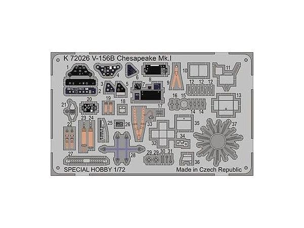 1/72 V-156B チェサピーク用エッチングパーツ