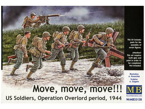 1/35 アメリカ歩兵 突撃シーン + マシンガンチーム 1944 7pcs