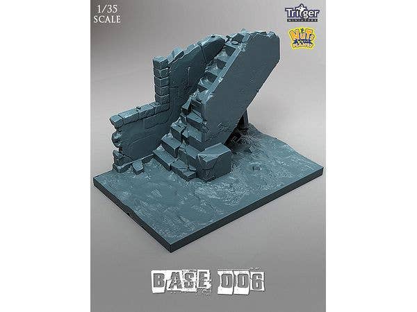 1/35 汎用 展示ベース6 崩れた階段のある壁