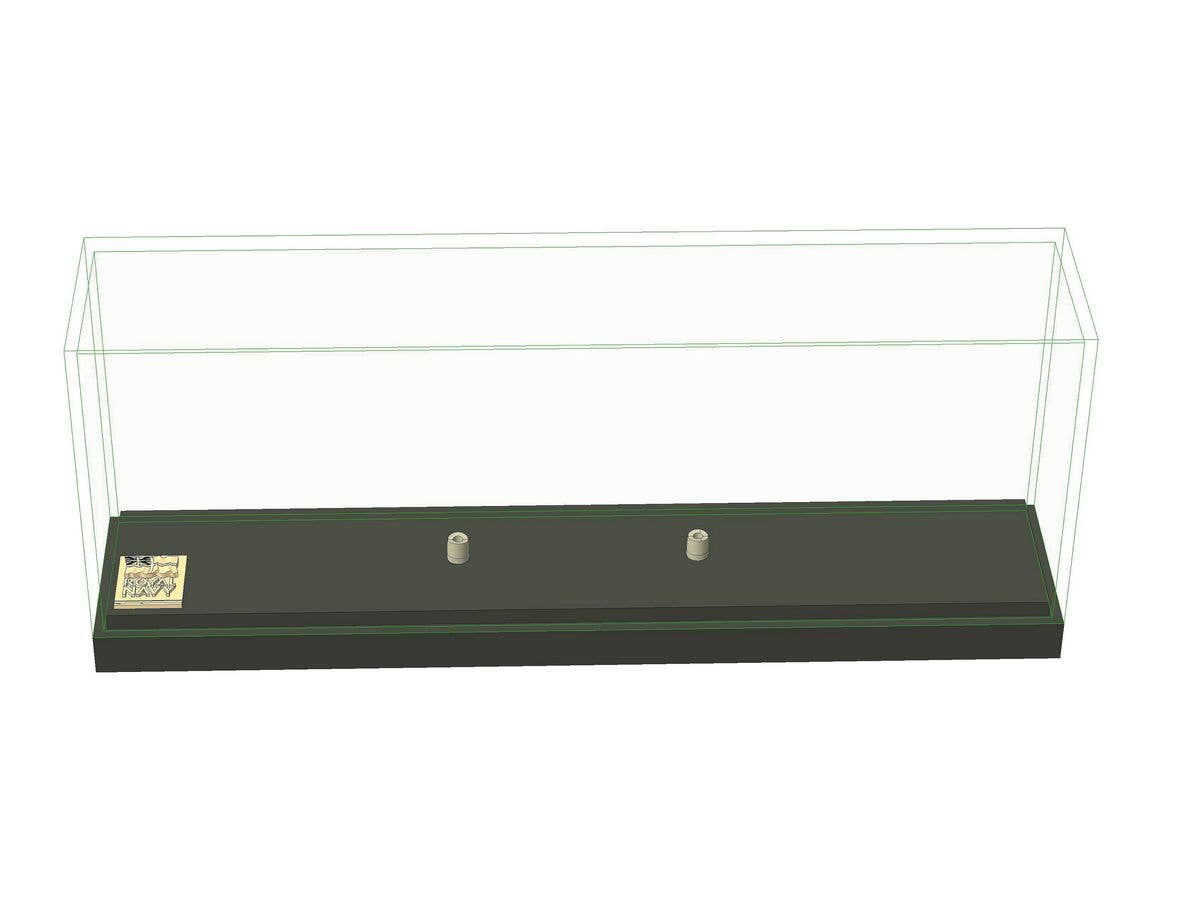 1/700 艦船ディスプレイケースw/英海軍プラカード (ケース外寸286 x 60 x 100mm・ベース高さ18mm)