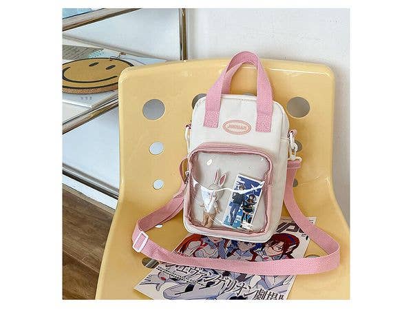 [推し活] 痛バッグ 透明 クリア ぬい ポーチ 透明 バッグ 鞄 ショルダーバック ピンク