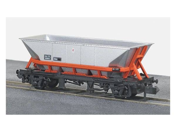 Nゲージ イギリス 2軸貨車 MGR 石灰ホッパー車 (シルバー / オレンジ)
