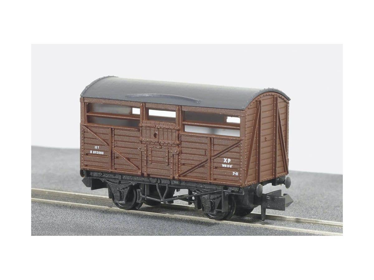 Nゲージ イギリス2軸貨車 家畜車 (BR・ブラウン B892080)