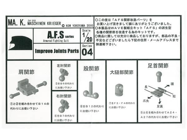1/20 A.F.S関節改造パーツ