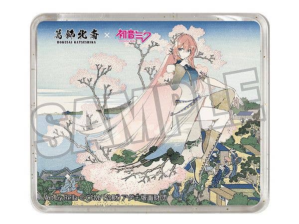 葛飾北斎x初音ミク Rella 立体マグネット 巡音ルカ 東海道品川御殿山ノ不二