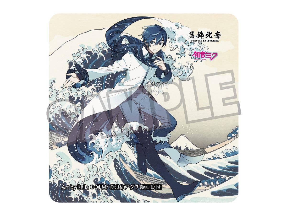 葛飾北斎x初音ミク Rella ステッカー KAITO 神奈川沖浪裏