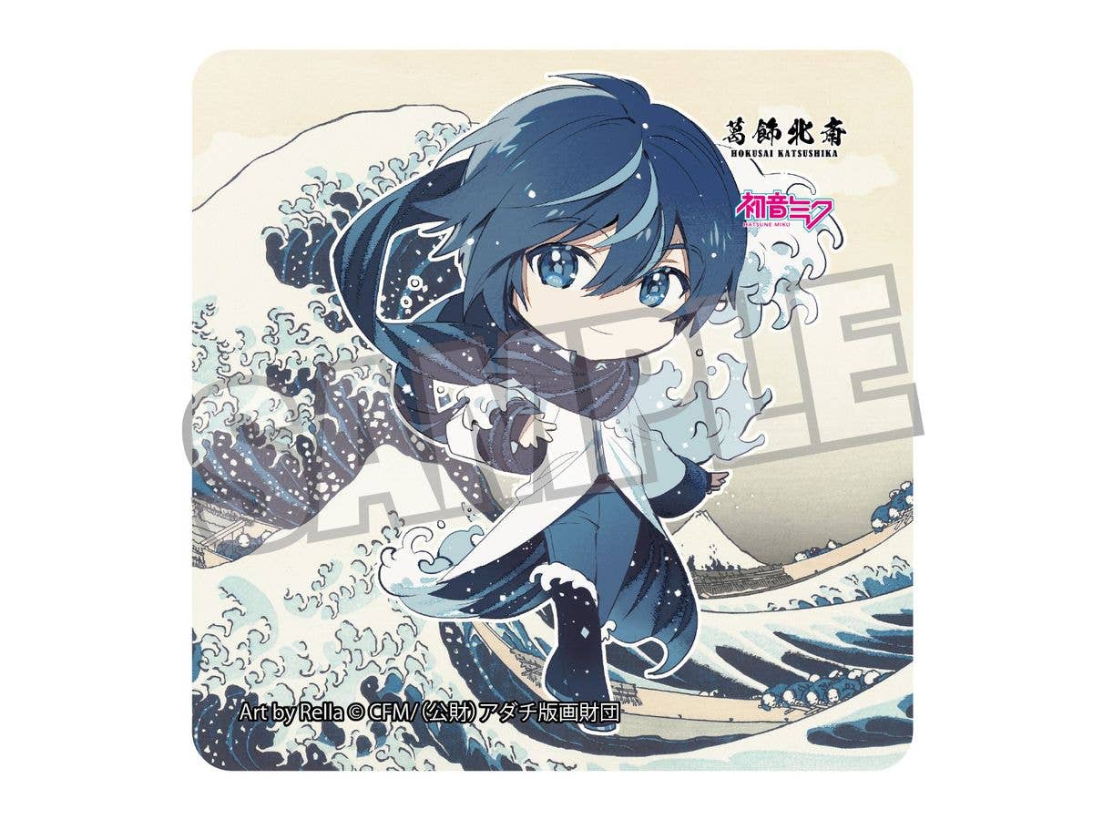 葛飾北斎x初音ミク Rella ステッカー KAITO ミニキャラ 神奈川沖浪裏