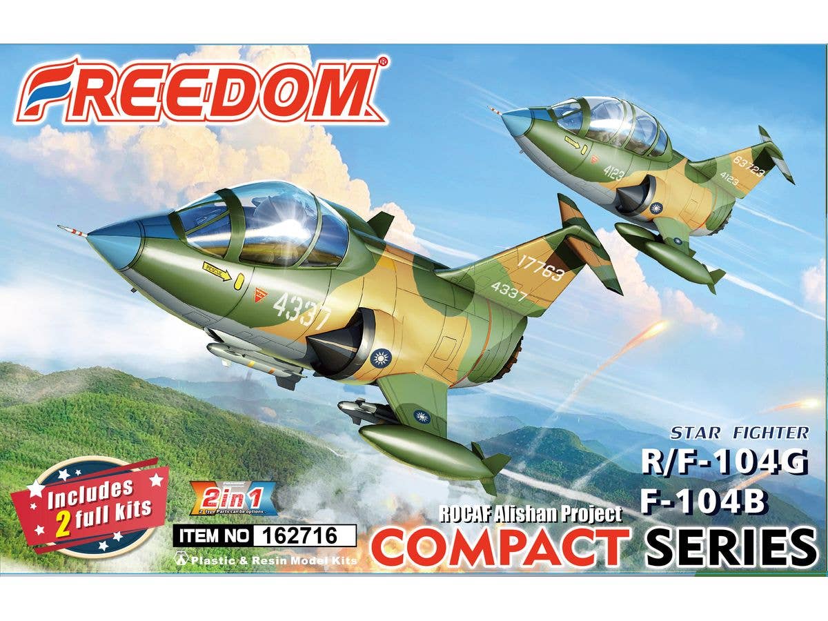 コンパクトシリーズ: R/F-104G & T/F104B 中華民國空軍 阿里山計画 (2キット入り) & リトルウルフ パイロットフィギュア