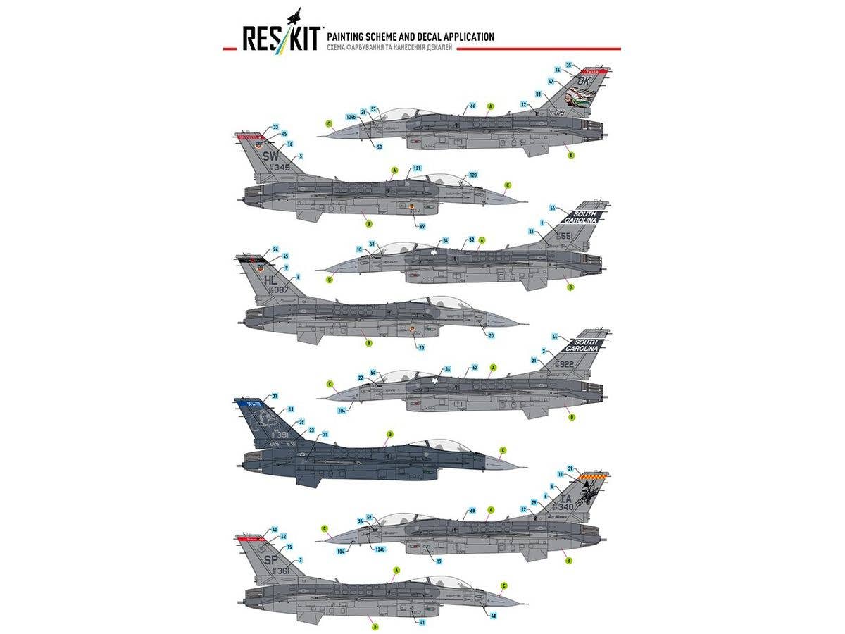 1/48 F-16C (ブロック30、40、42、50、52) w/データステンシルデカール