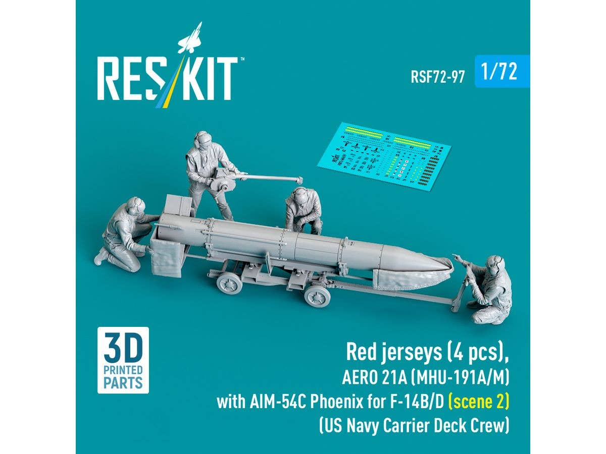 1/72 現用米海軍 兵器係 (4体) w/AERO 21A (MHU-191A/M) & AIM-54C シーン2