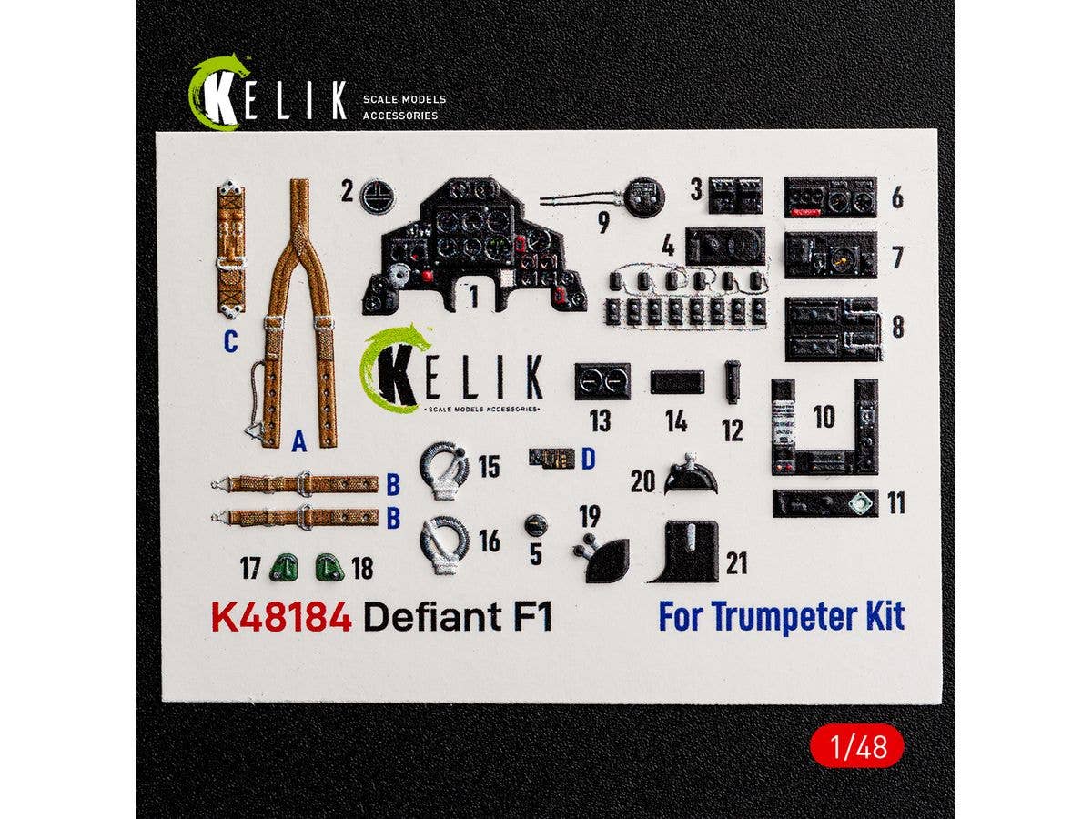1/48 BP デファイアント F1内装3Dデカール (トランぺッター用)