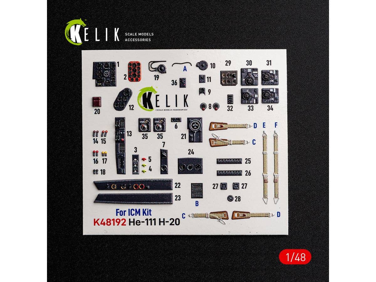 1/48 He111H-20 内装3Dデカール (ICM用)
