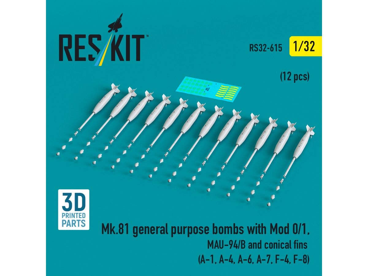 1/32 Mk.81 250ポンド航空爆弾w/MAU-94/B 通常フィン (12個入)