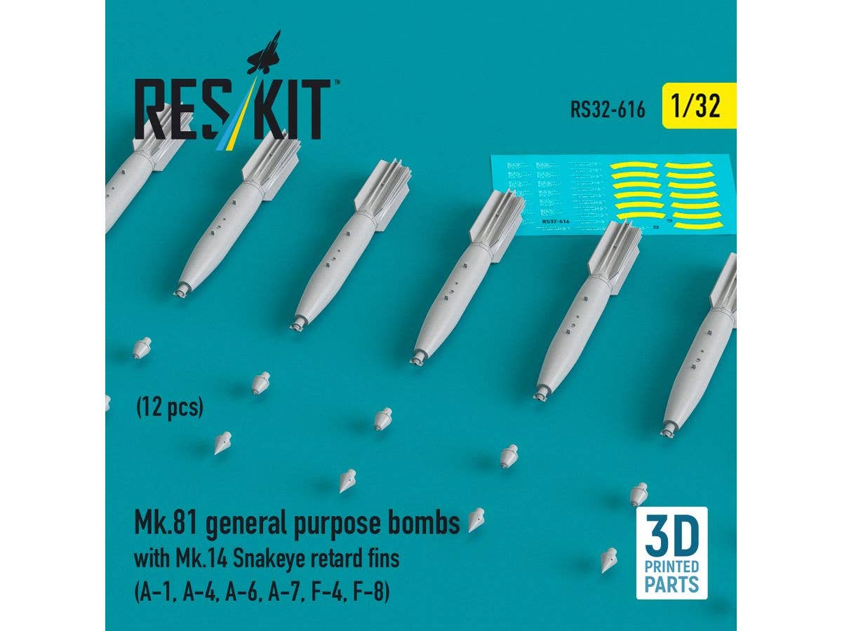 1/32 Mk.81 250ポンド航空爆弾w/Mk.14 減速フィン (12個入)