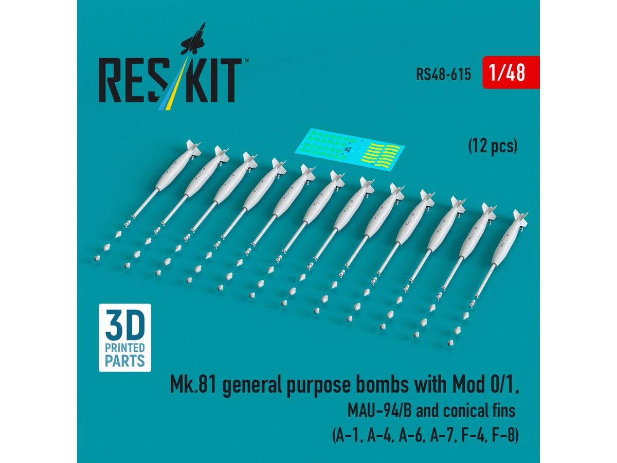 1/48 Mk.81 250ポンド航空爆弾w/MAU-94/B 通常フィン (12個入)
