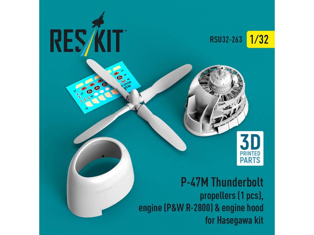 1/32 P-47M R2800エンジン、カウリング、プロペラ (ハセガワ用)
