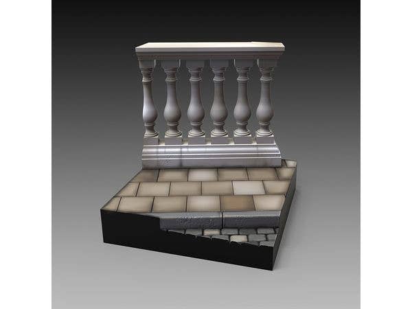 1/35 Base with columns cm 4x4